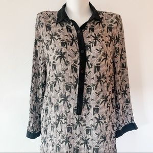 𝅺Black and grey linen dress